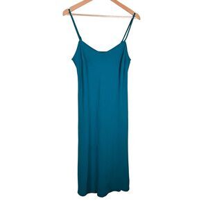 Studio B by Bobaeu Teal Slip‎ Dress Sleeveless Casual Midi Dress Women's Small
